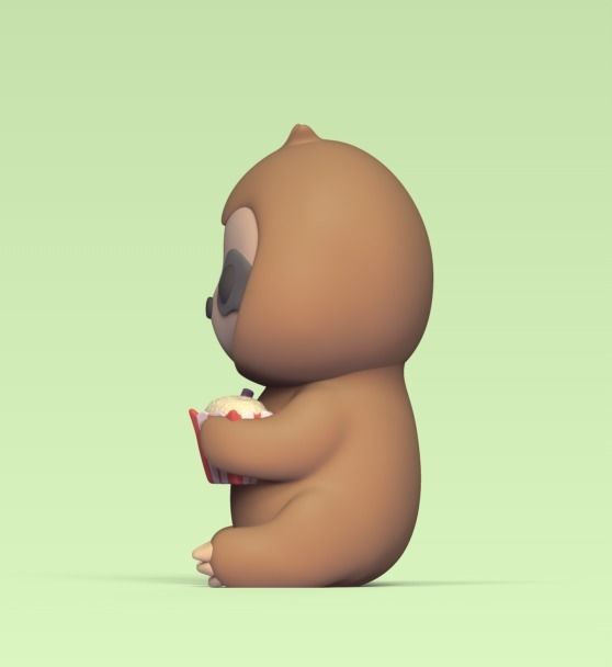 Sloth Eating 3D print model_2