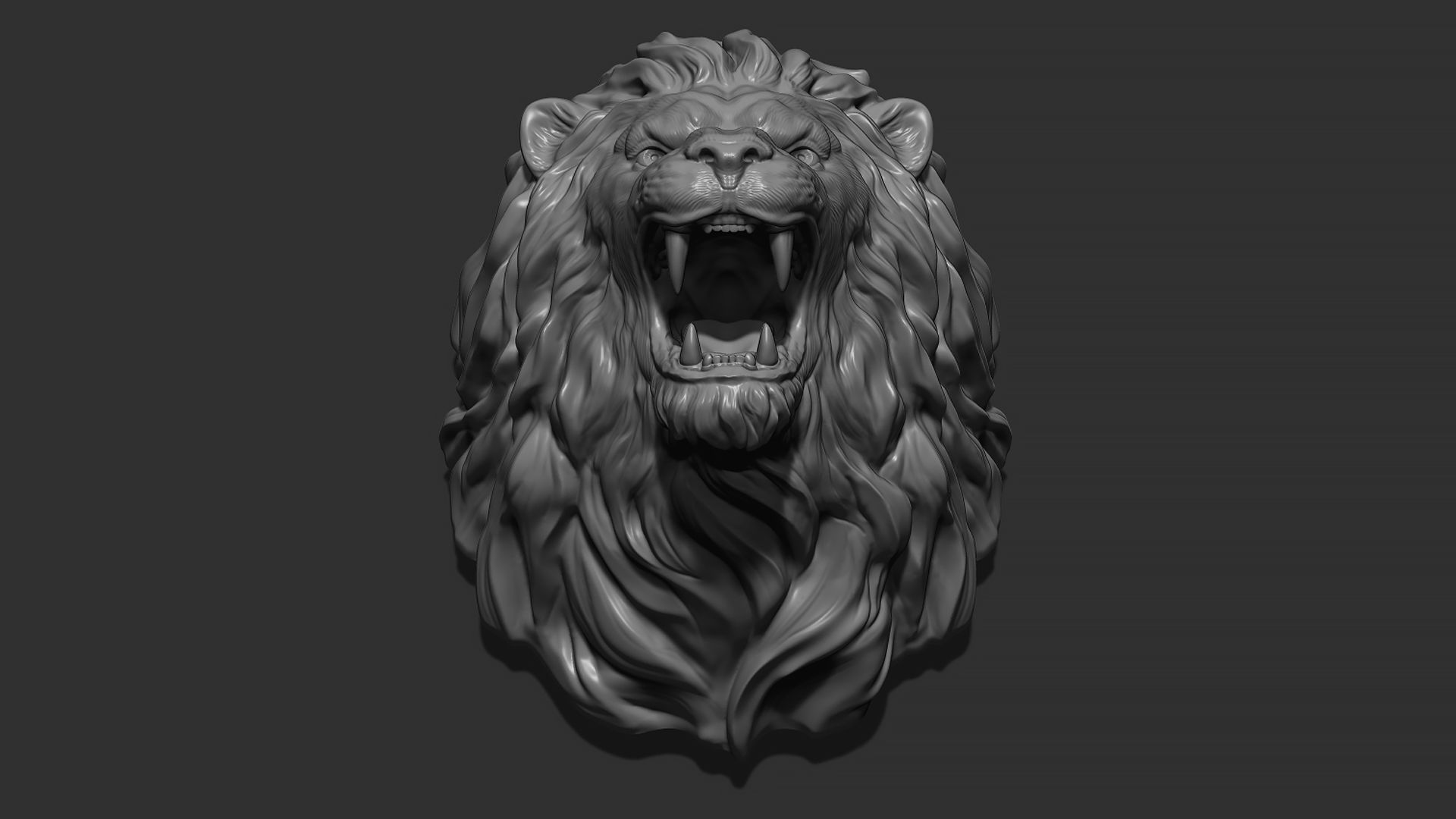 Lion Face Head 3D print model_9