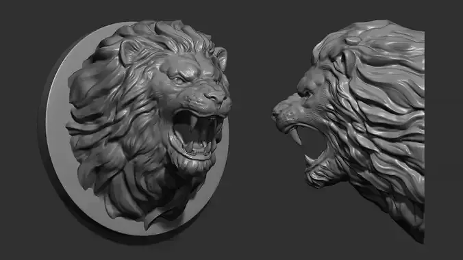 Lion Face Head 3D print model