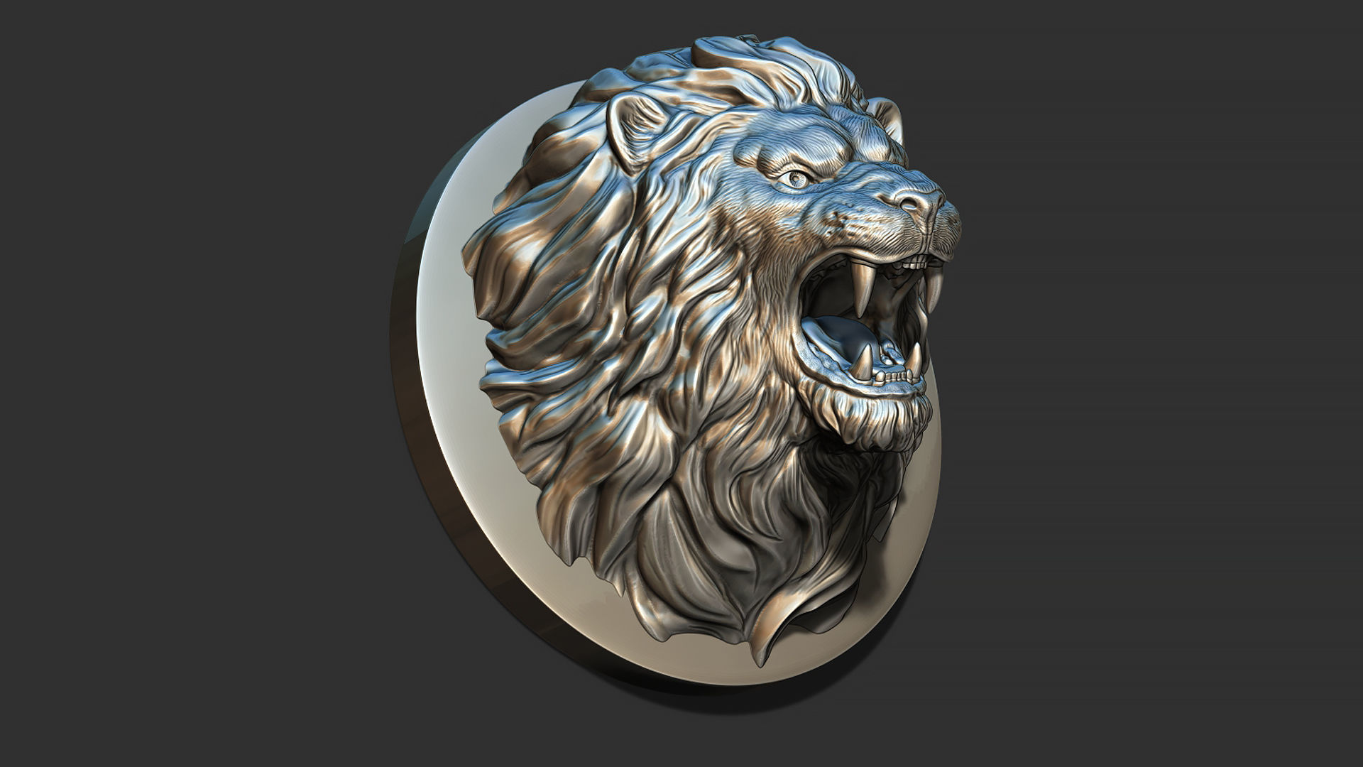 Lion Face Head 3D print model_12