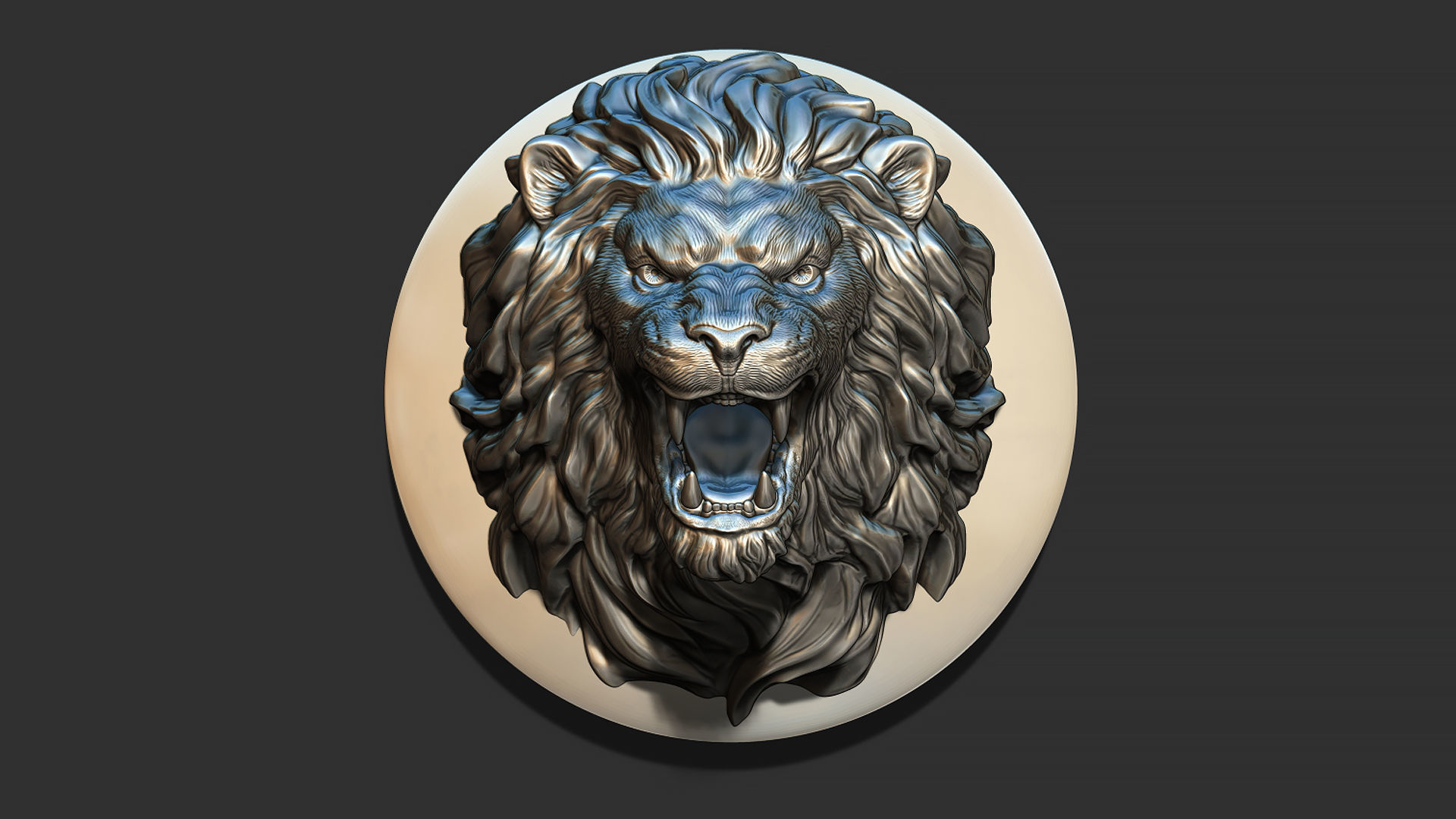 Lion Face Head 3D print model_11