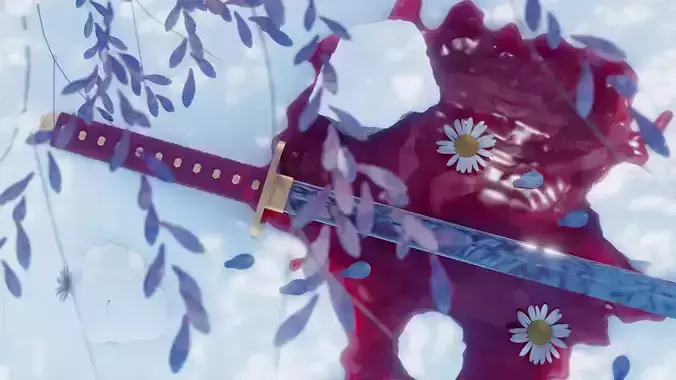 3D katana samurai