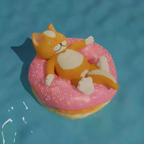 Donut cat Free low-poly 3D model