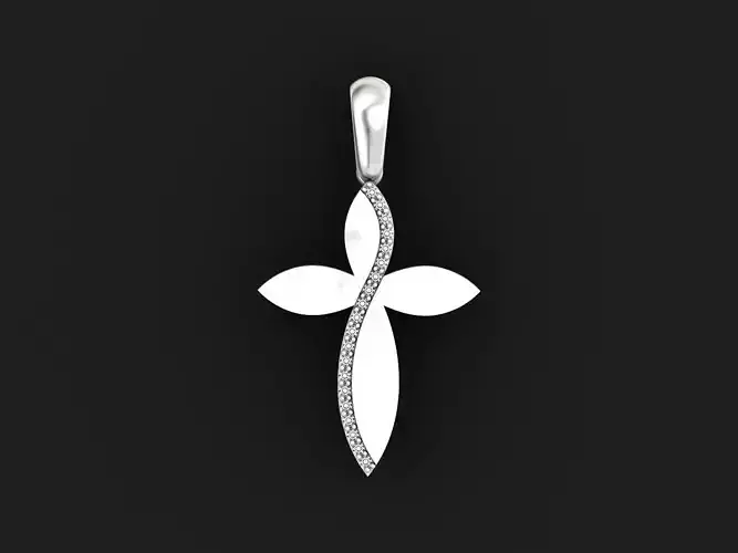 cute little womens cross with stones and diamonds 2676