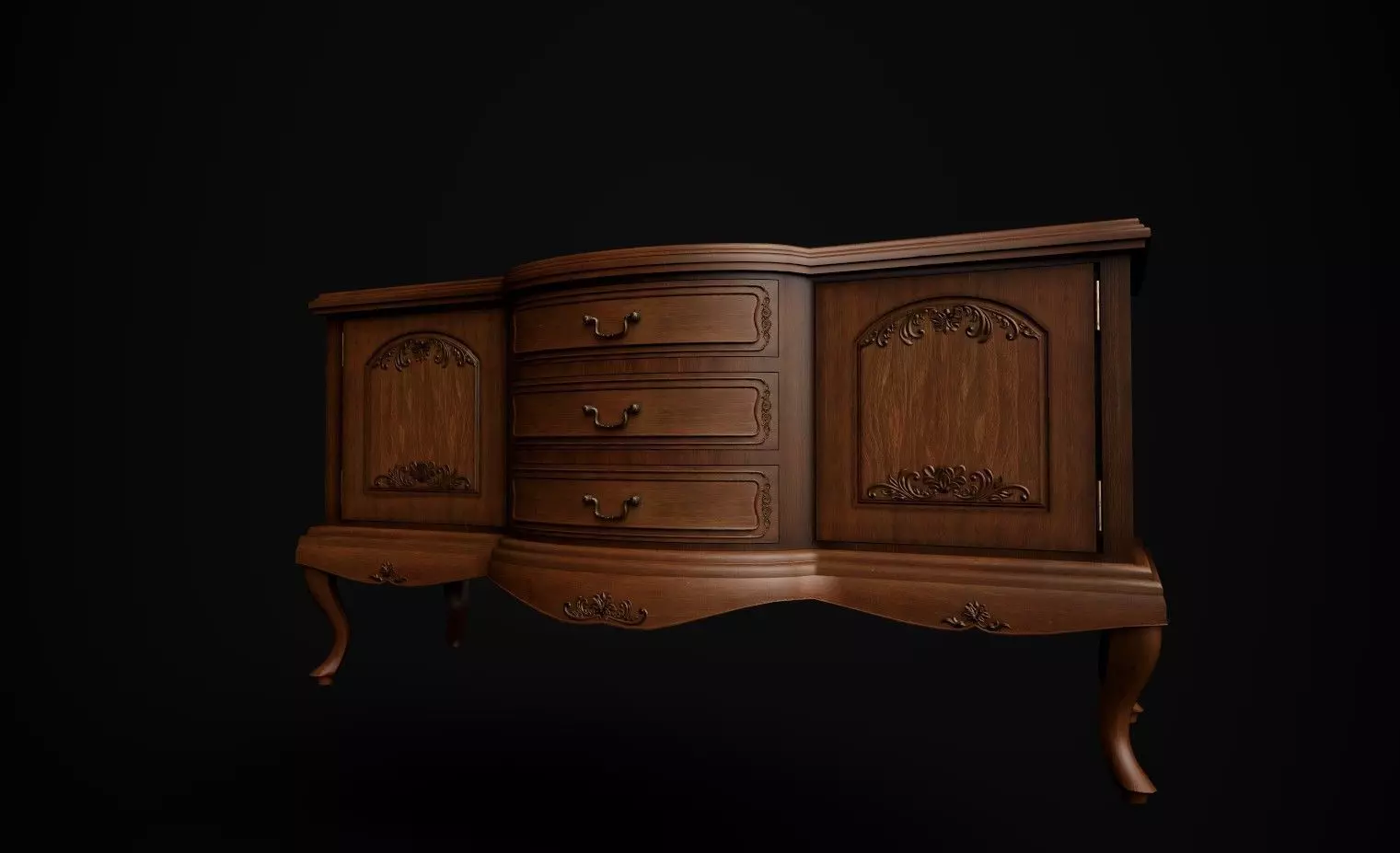 Victorian Chest Of Drawers 3D model_0