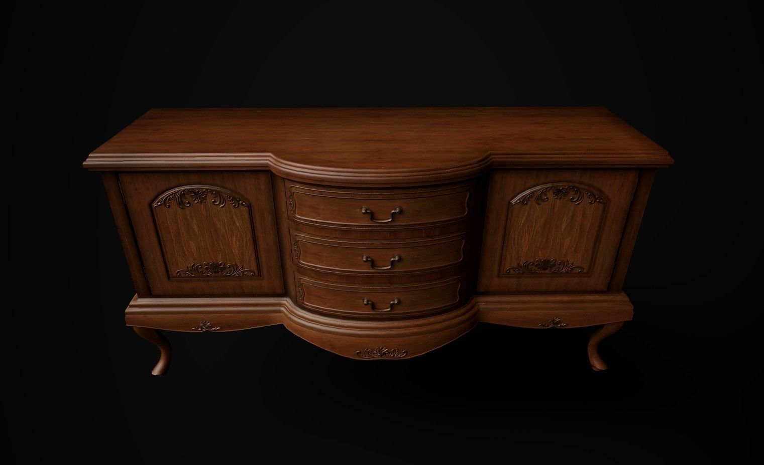 Victorian Chest Of Drawers 3D model_2
