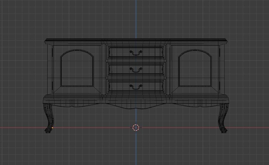 Victorian Chest Of Drawers 3D model_4
