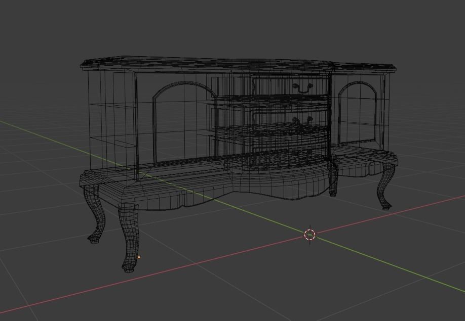 Victorian Chest Of Drawers 3D model_3