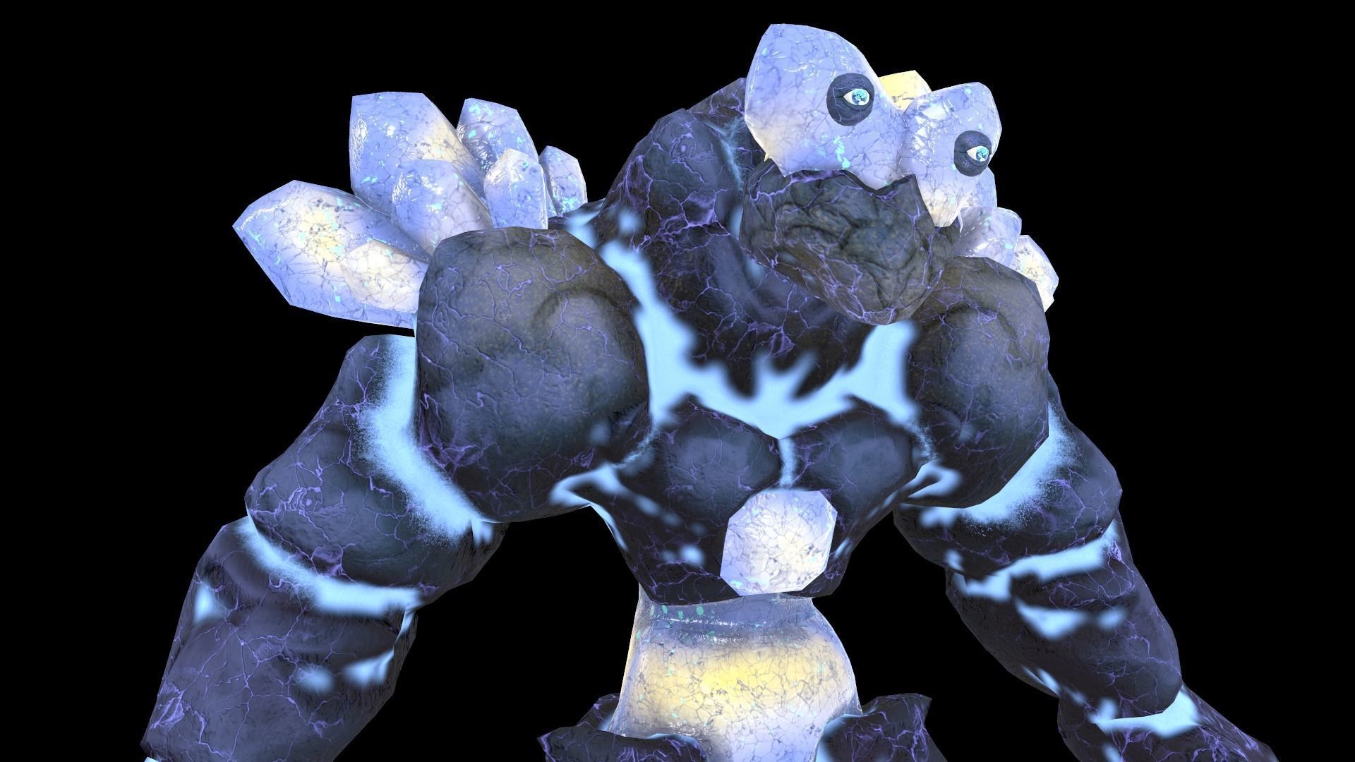 Golem Crystal 3D model Game Ready Low-poly 3D model_18