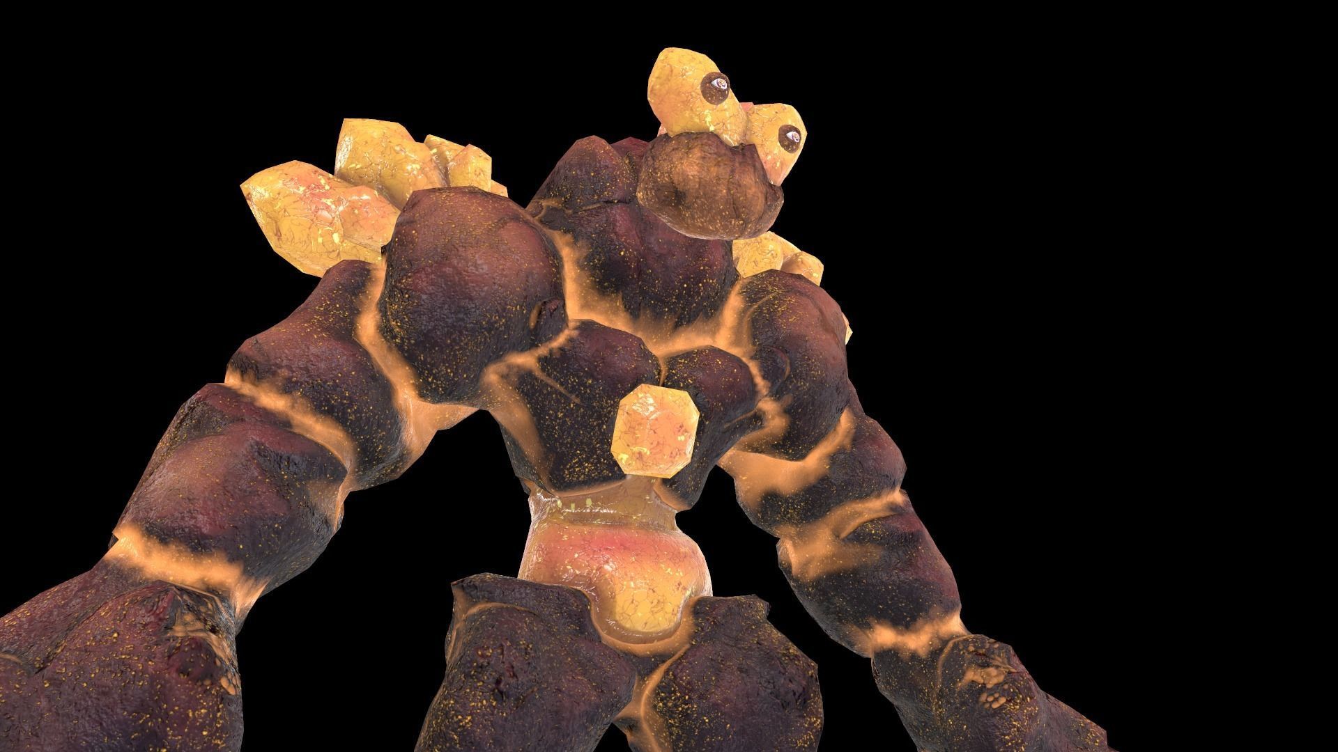 Golem Crystal 3D model Game Ready Low-poly 3D model_20