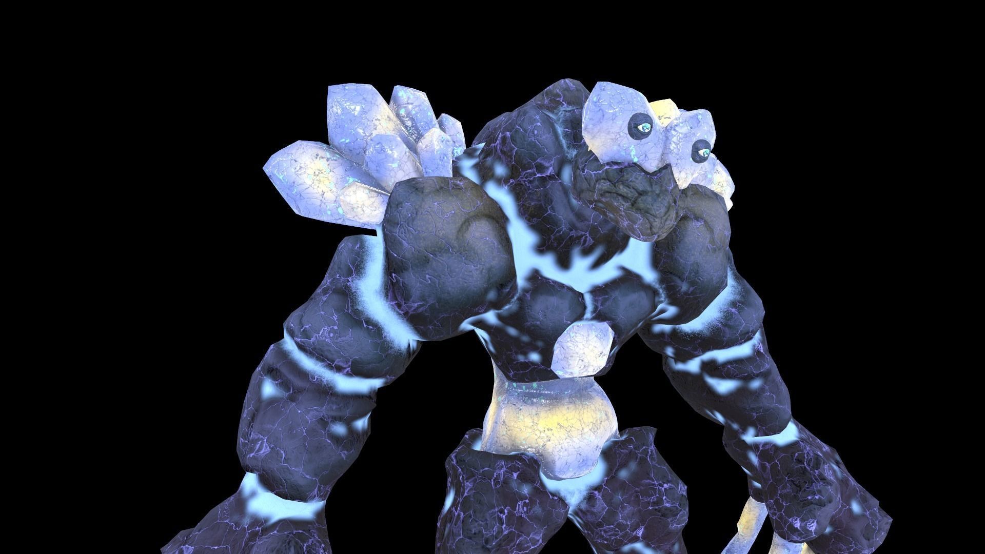 Golem Crystal 3D model Game Ready Low-poly 3D model_12
