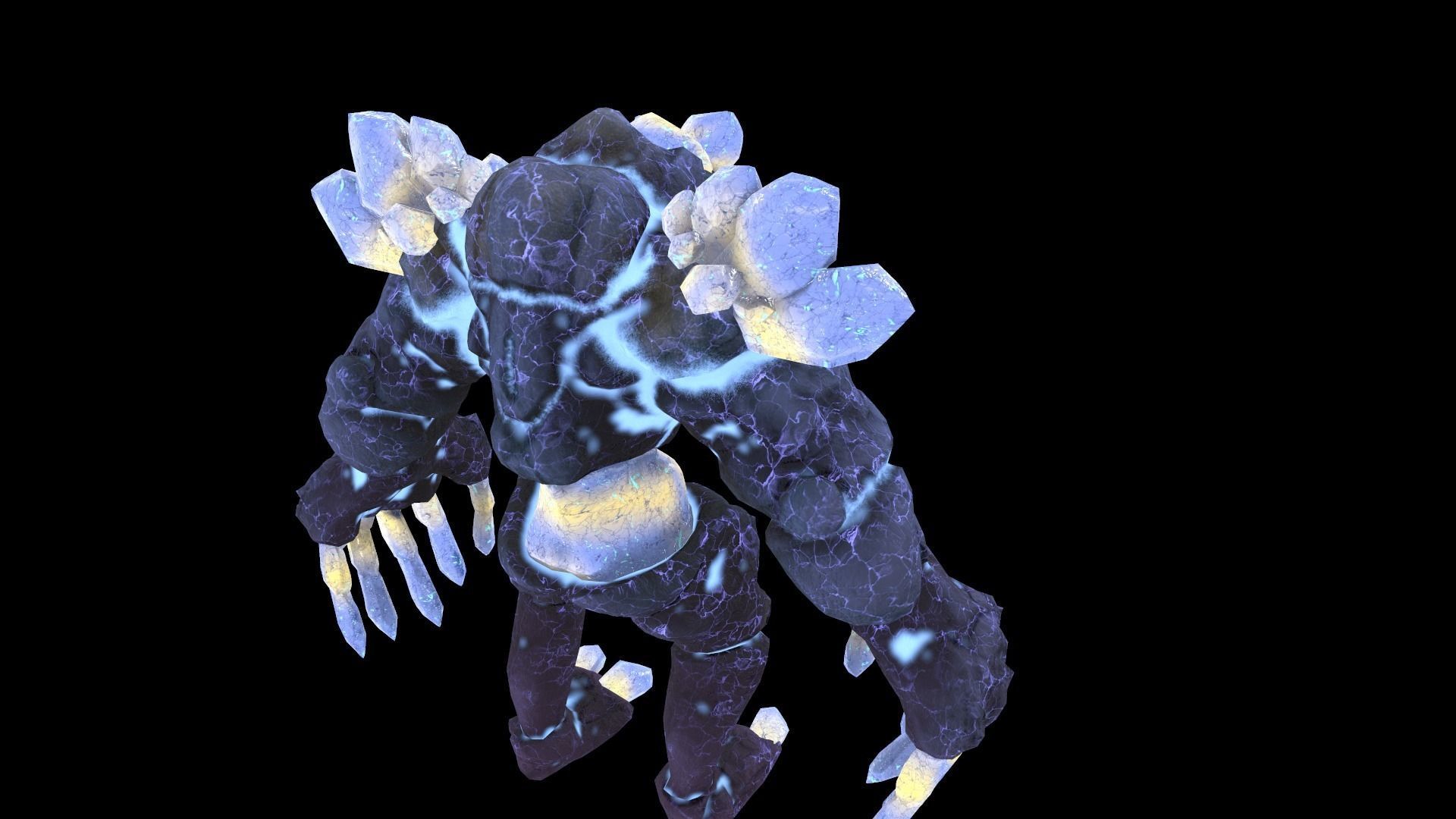 Golem Crystal 3D model Game Ready Low-poly 3D model_13