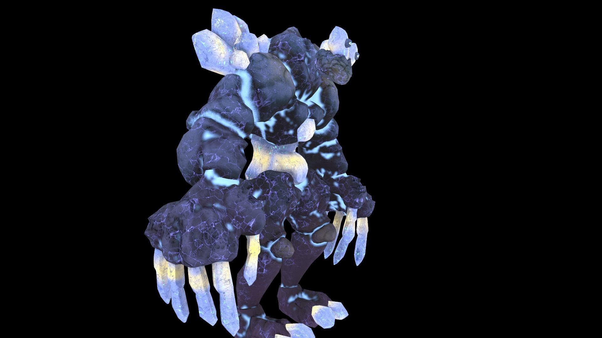 Golem Crystal 3D model Game Ready Low-poly 3D model_15