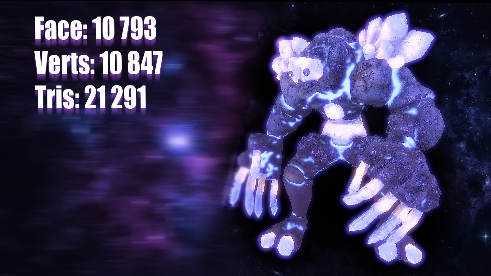 Golem Crystal 3D model Game Ready Low-poly 3D model_2