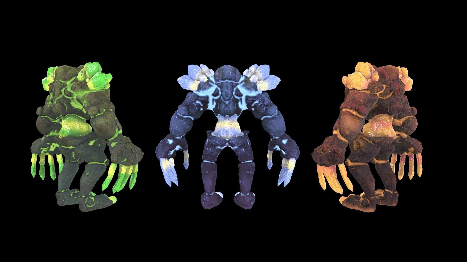 Golem Crystal 3D model Game Ready Low-poly 3D model_11