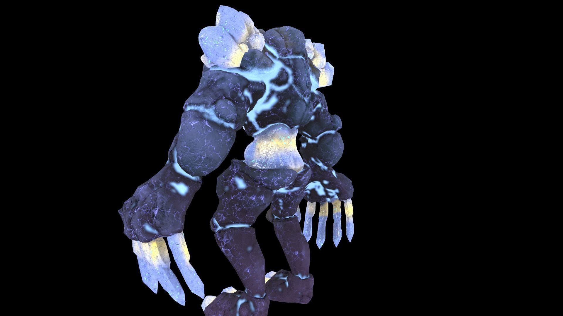Golem Crystal 3D model Game Ready Low-poly 3D model_17