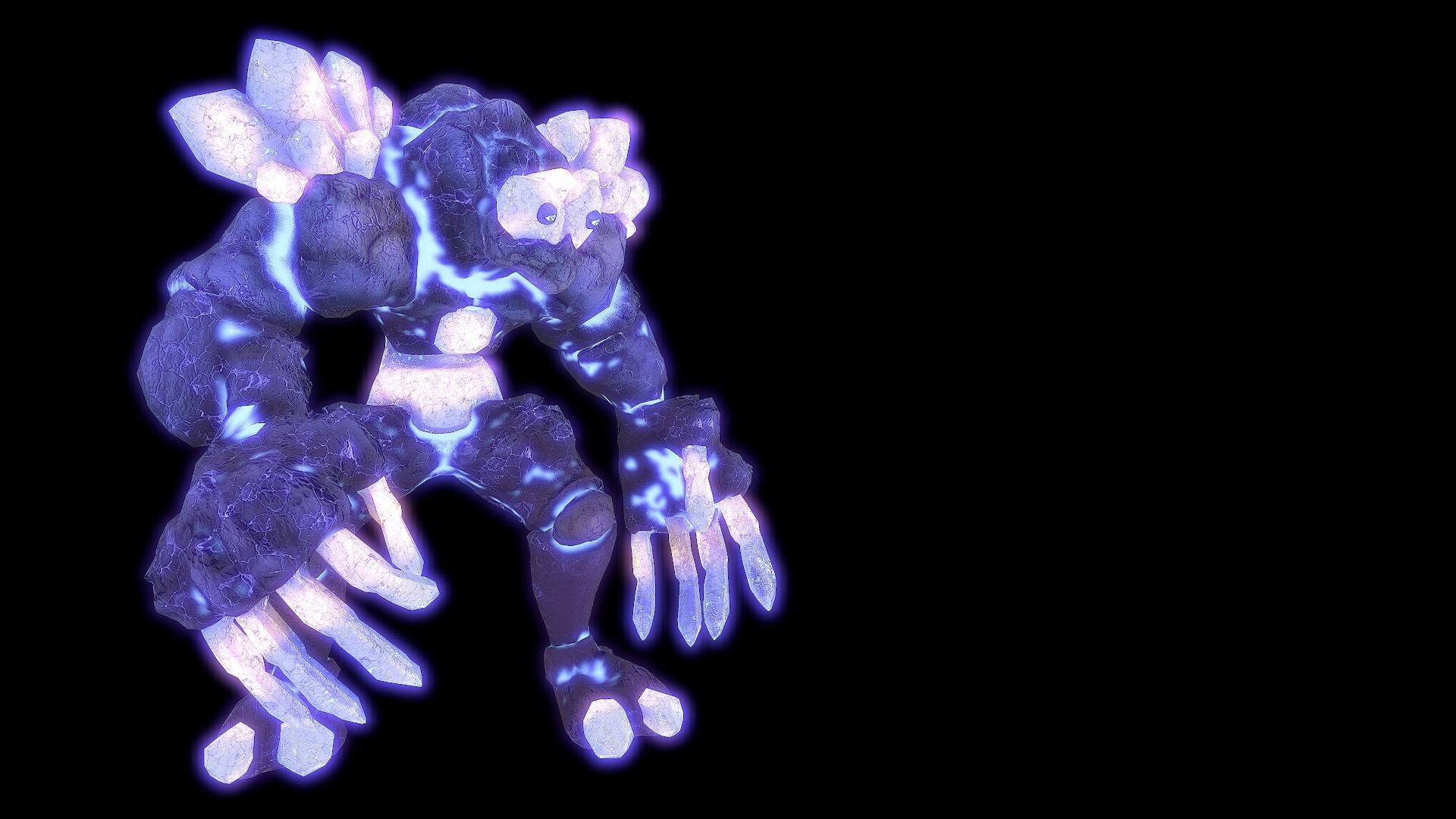 Golem Crystal 3D model Game Ready Low-poly 3D model_22