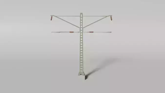 Middle overhead line mast for railway lines 3D model