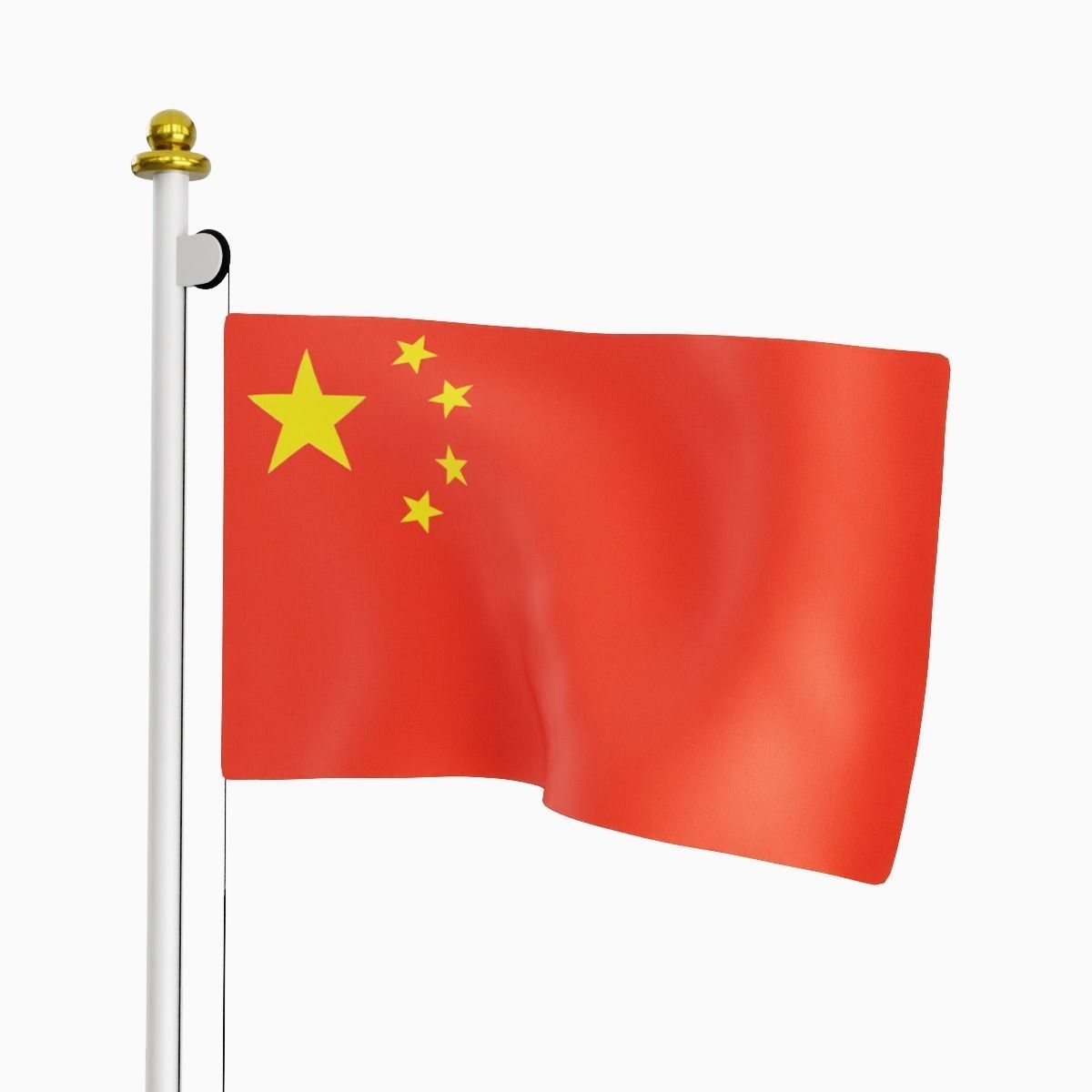 Flag of the China Low-poly 3D model_1