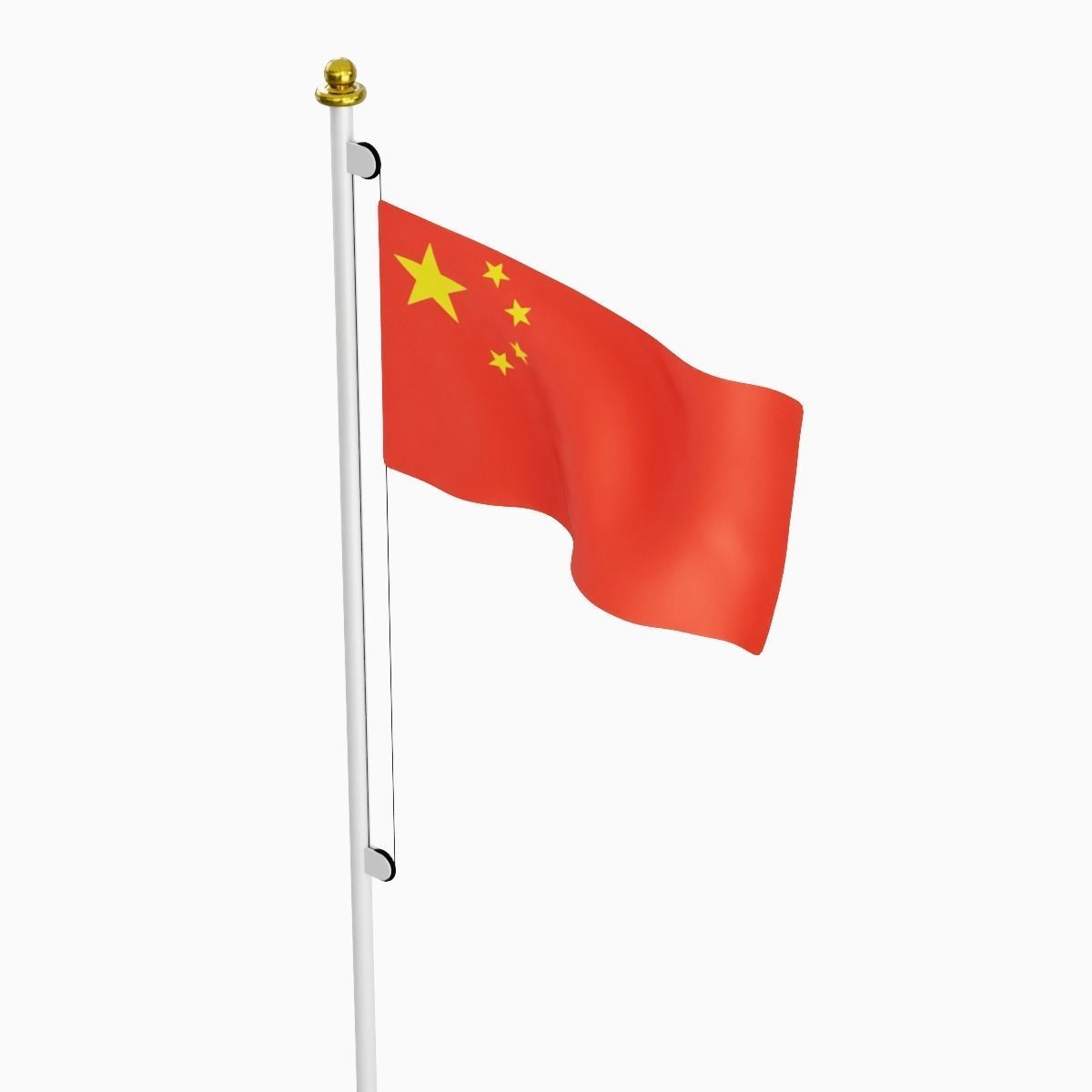 Flag of the China Low-poly 3D model_2