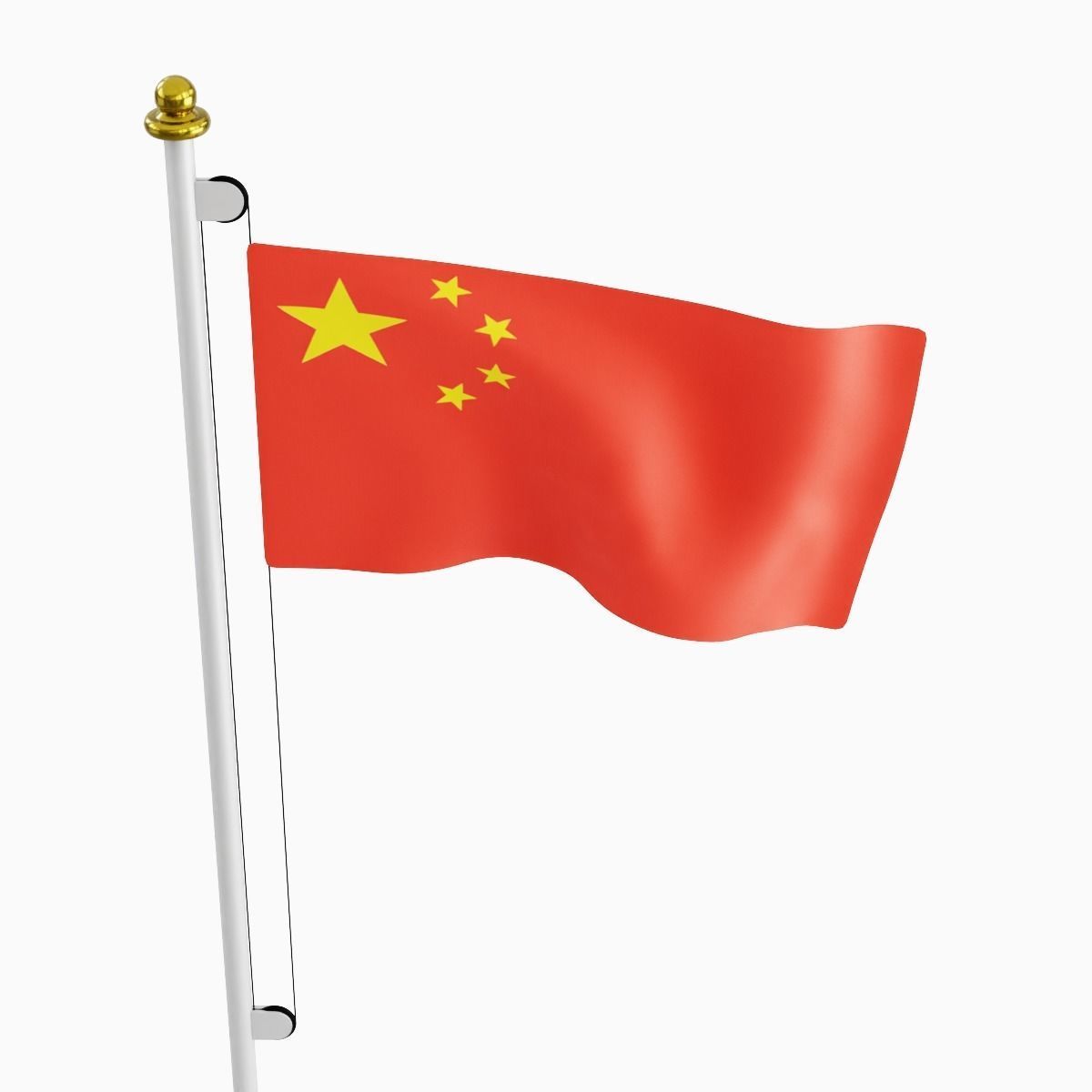 Flag of the China Low-poly 3D model_4
