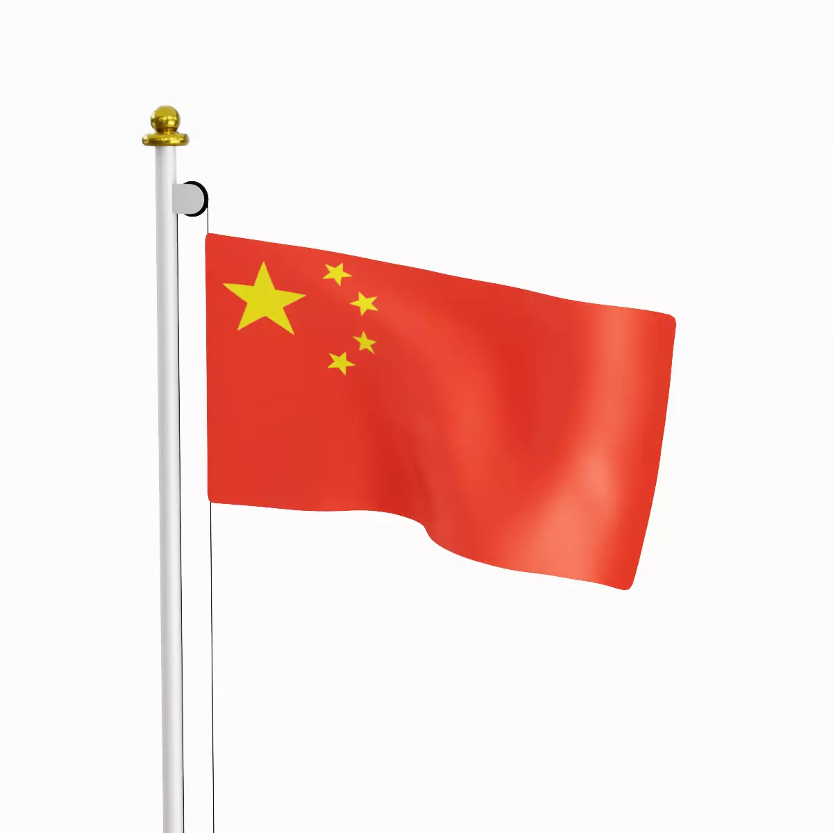 Flag of the China Low-poly 3D model_0