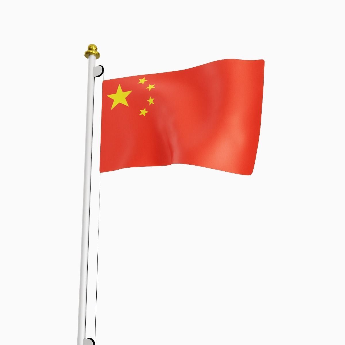 Flag of the China Low-poly 3D model_5