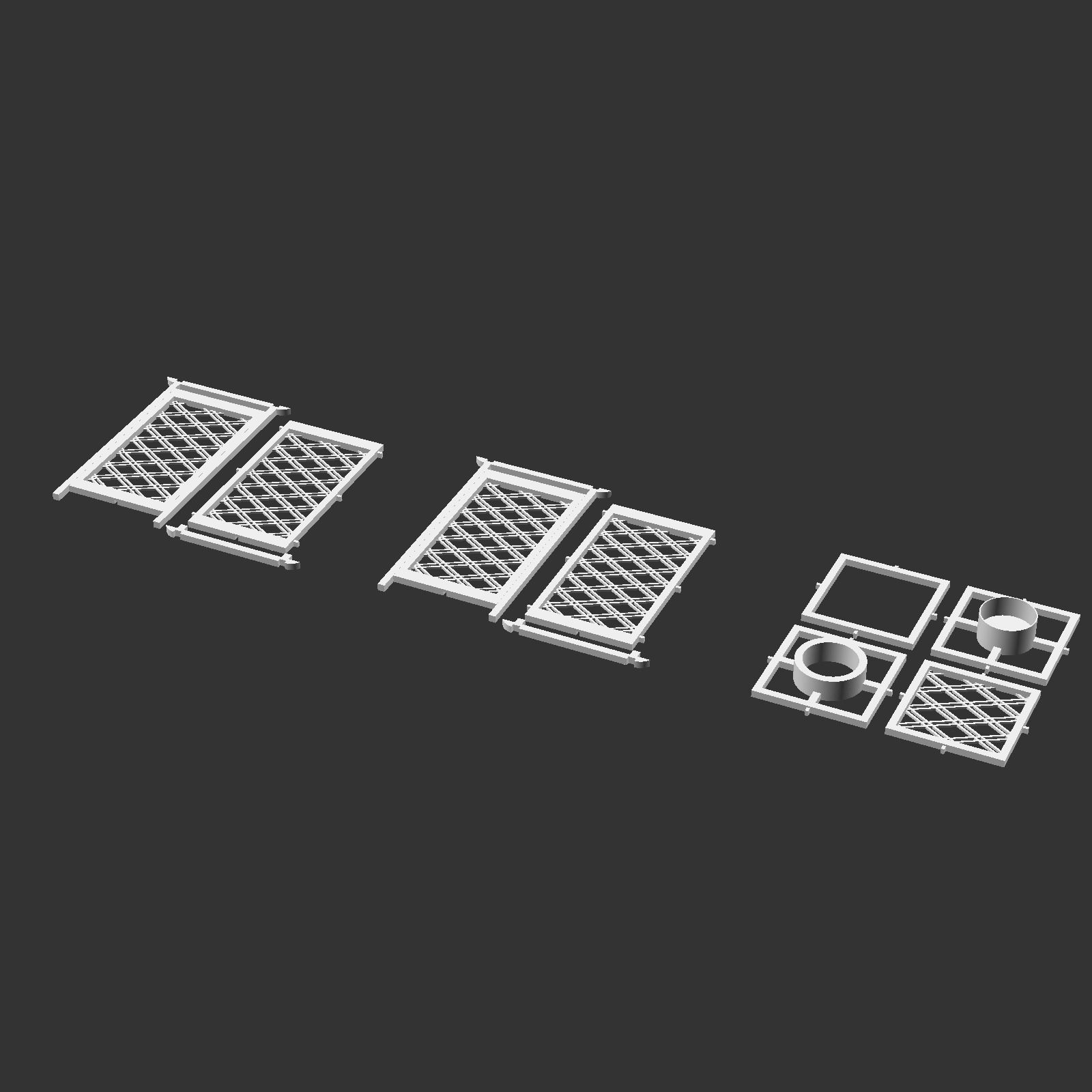 Kumiko Japanese Shoji Lantern - Futae-bishi 3D print model_5