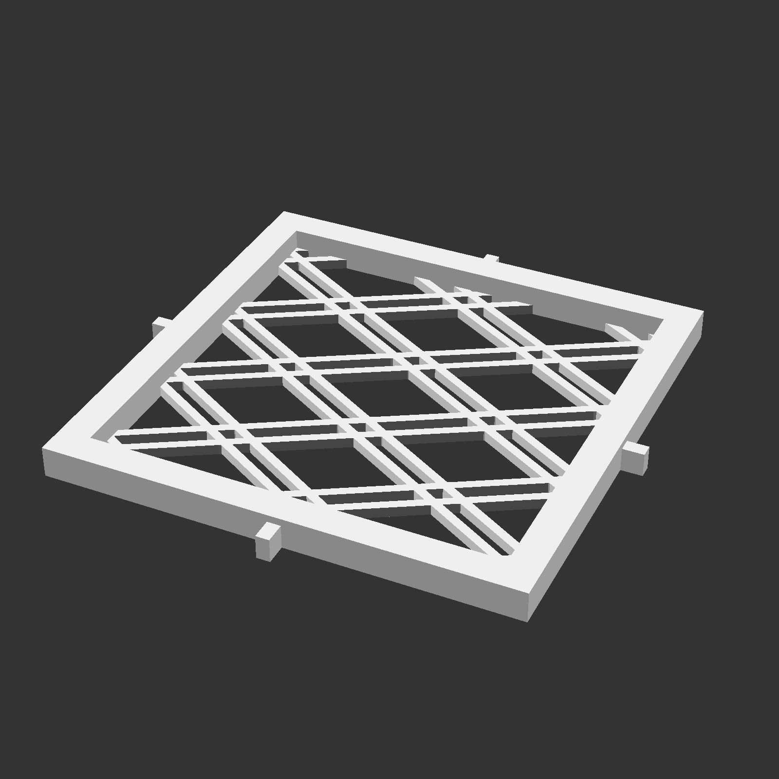 Kumiko Japanese Shoji Lantern - Futae-bishi 3D print model_13