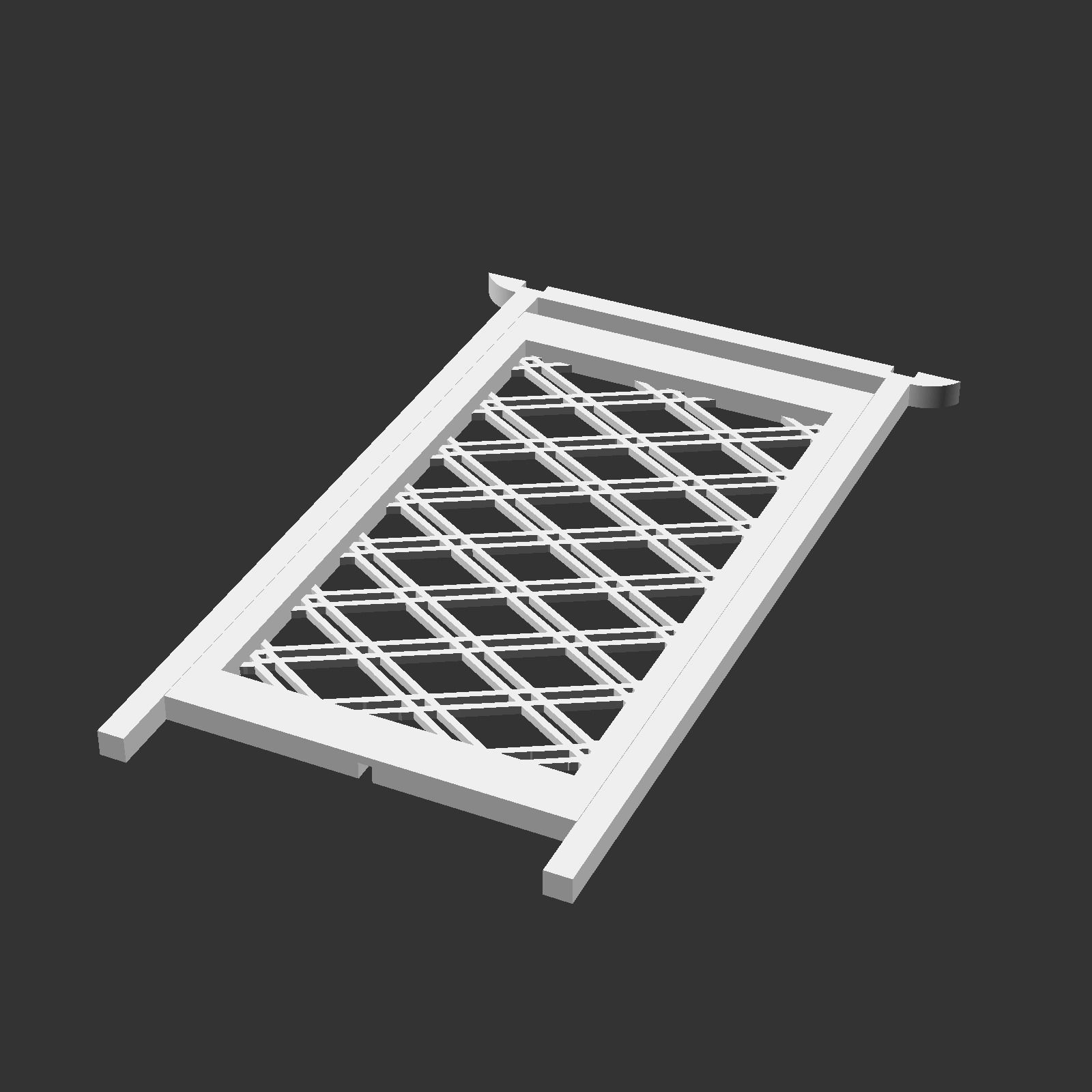 Kumiko Japanese Shoji Lantern - Futae-bishi 3D print model_12