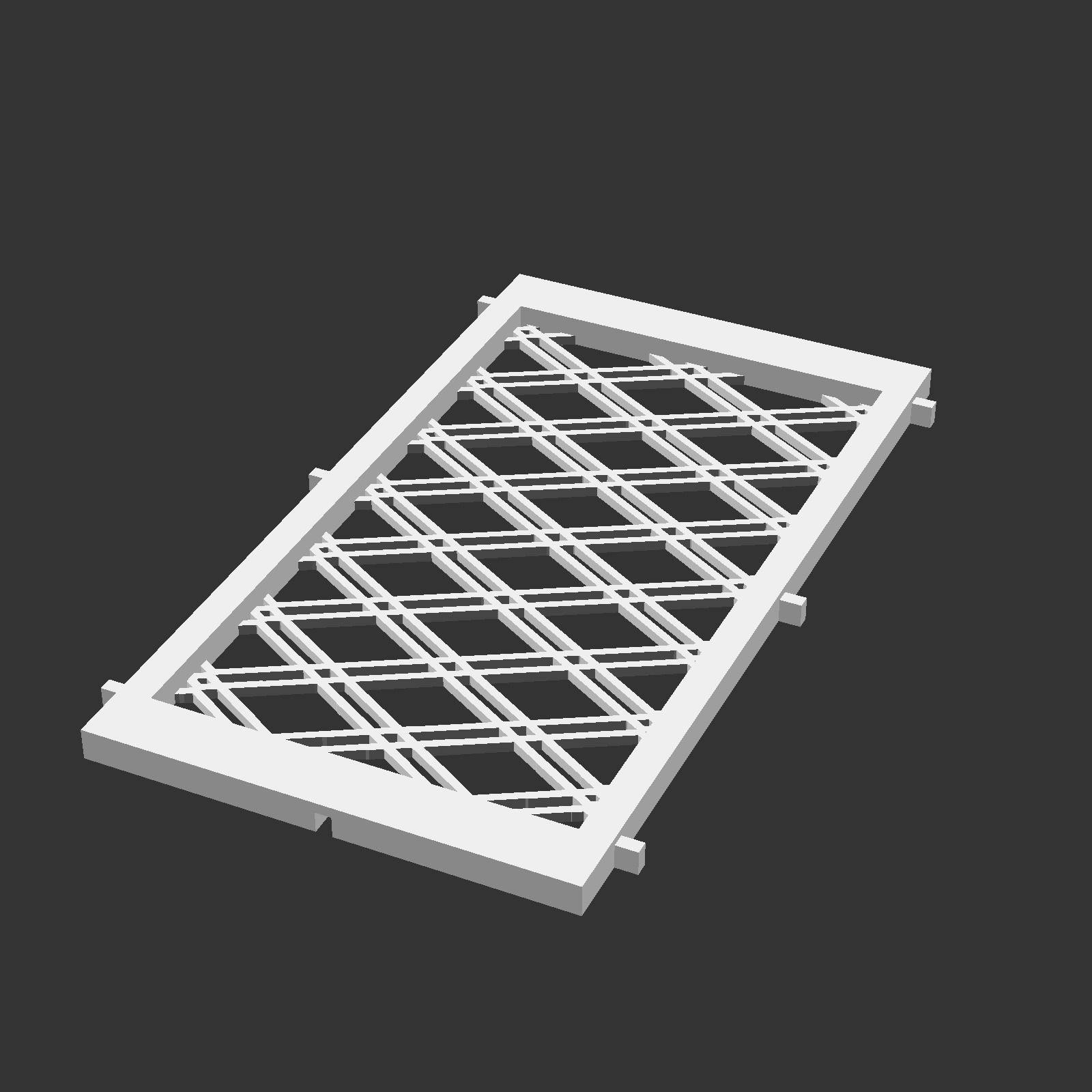 Kumiko Japanese Shoji Lantern - Futae-bishi 3D print model_7