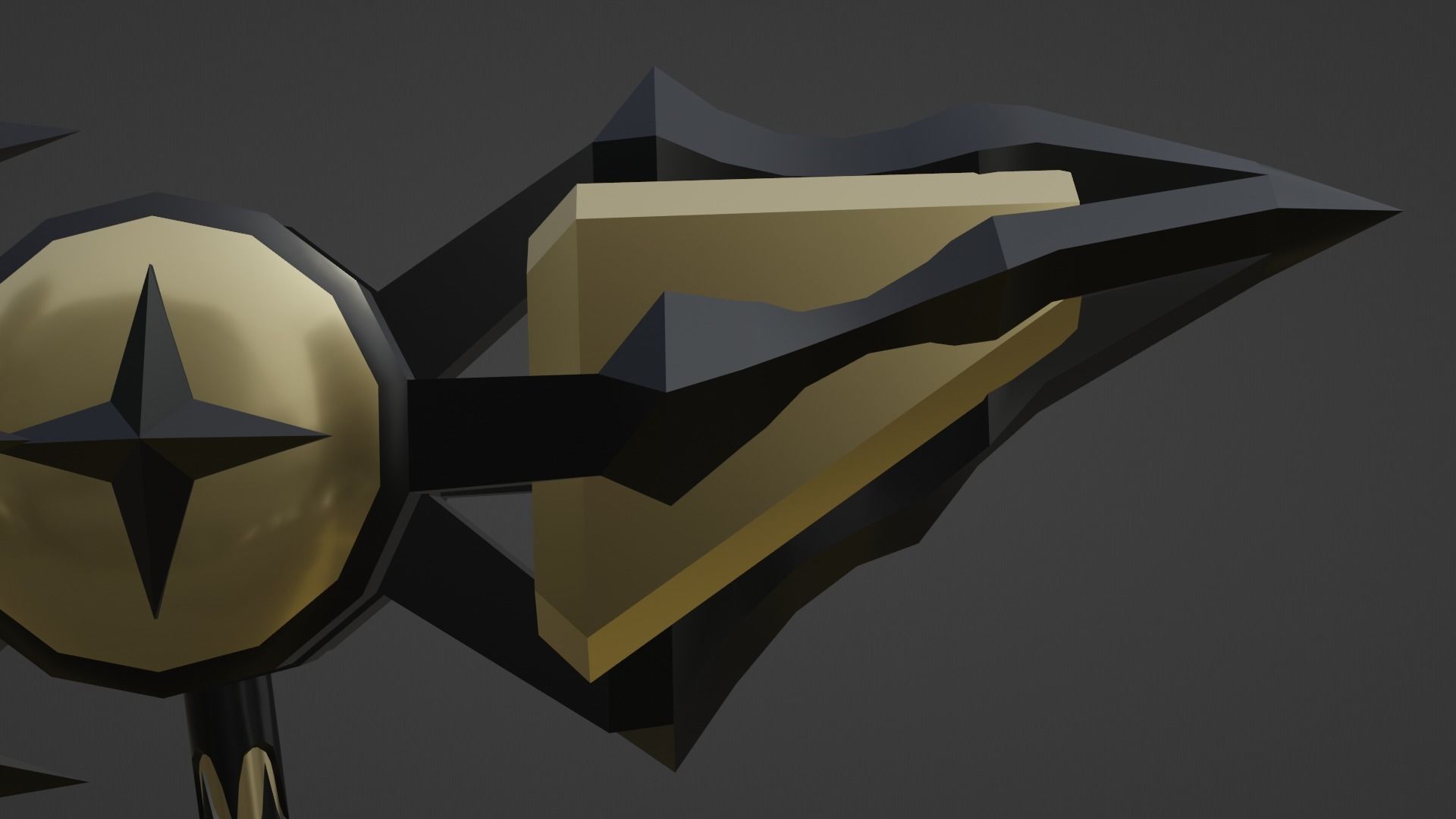 a fantasy large gold hammer  Free low-poly 3D model_15
