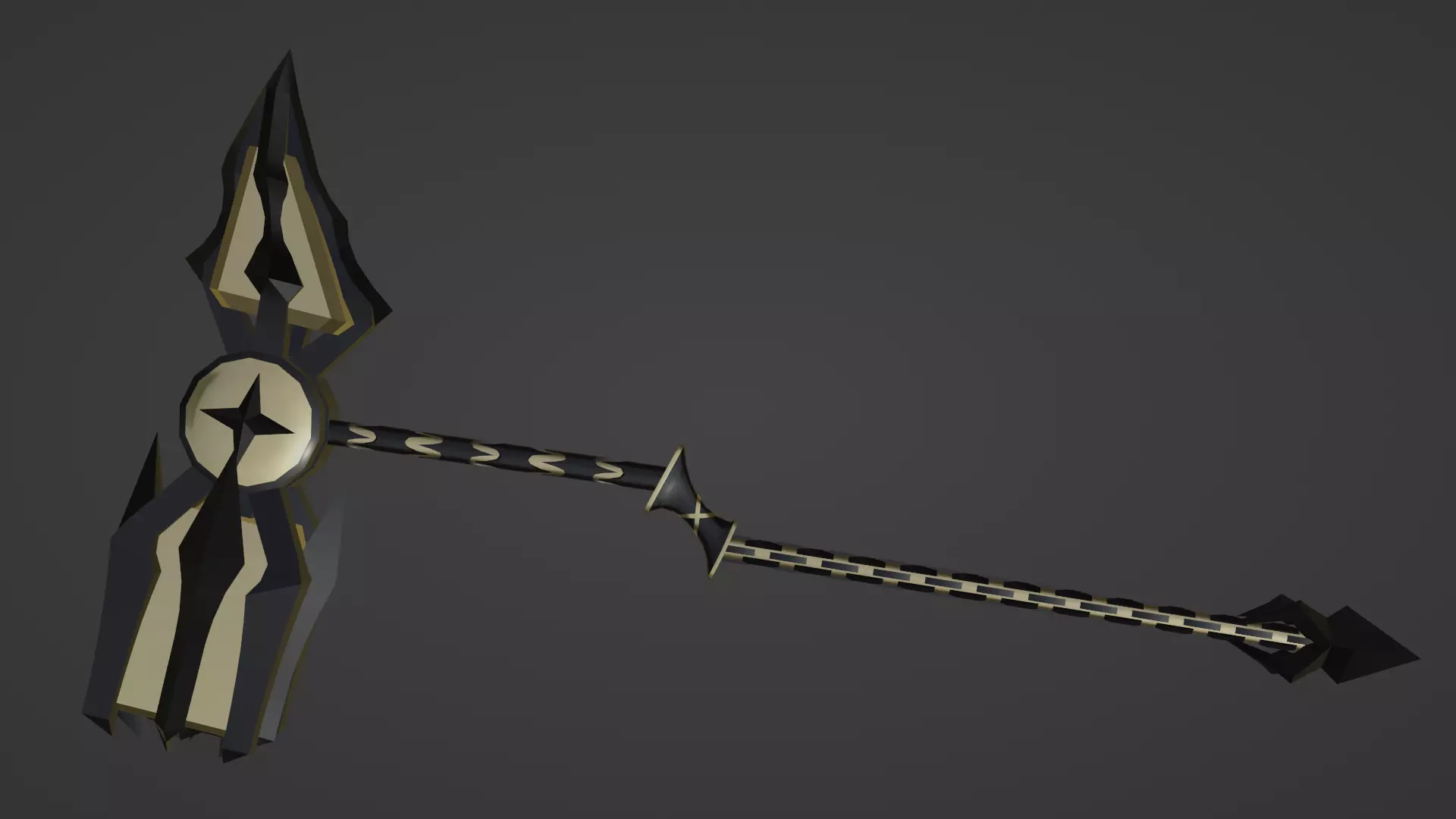 a fantasy large gold hammer  Free low-poly 3D model_0