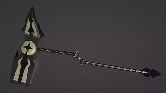 a fantasy large gold hammer 