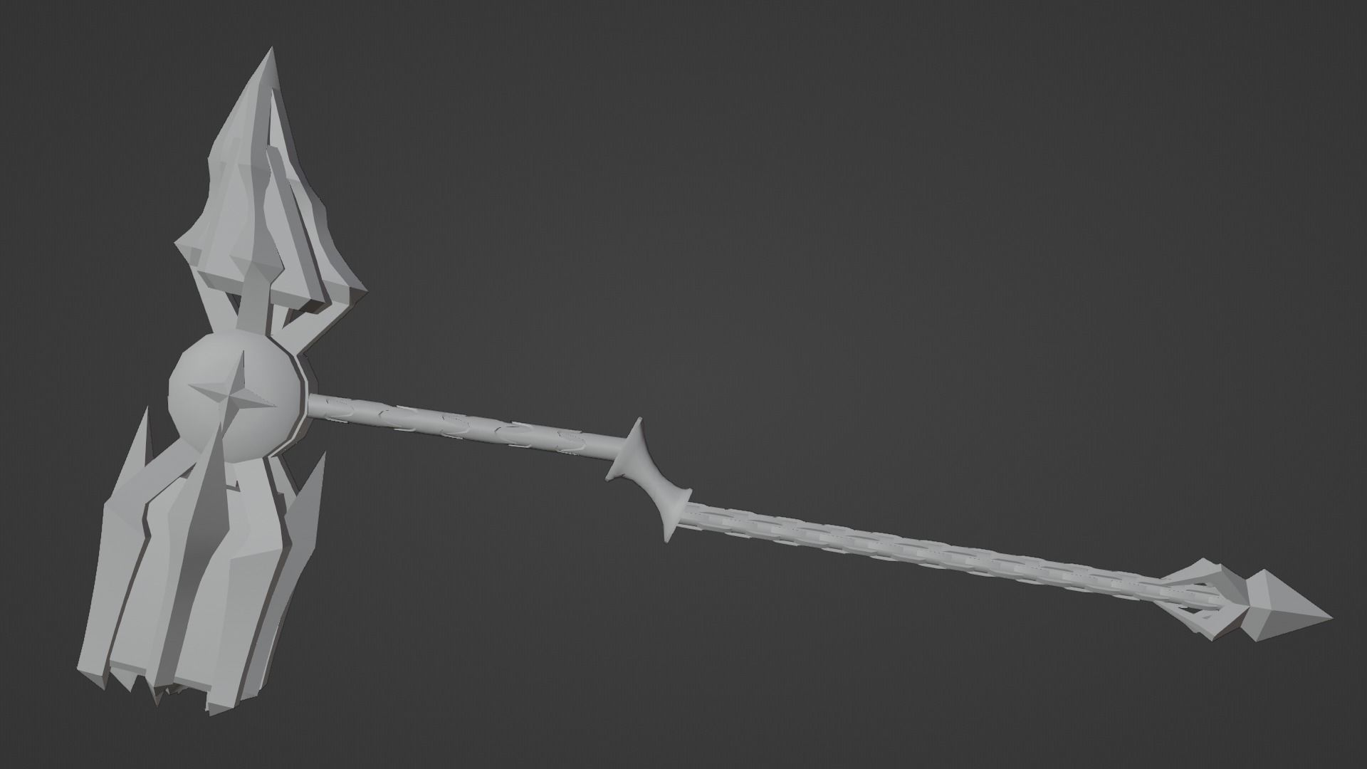 a fantasy large gold hammer  Free low-poly 3D model_2