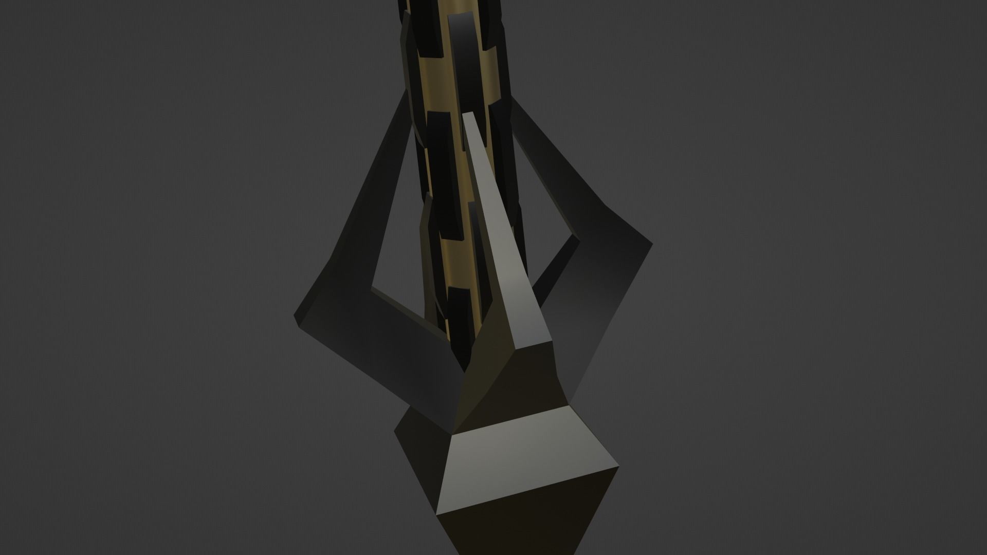 a fantasy large gold hammer  Free low-poly 3D model_11