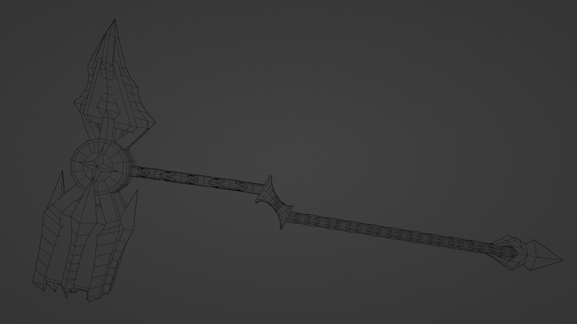 a fantasy large gold hammer  Free low-poly 3D model_5