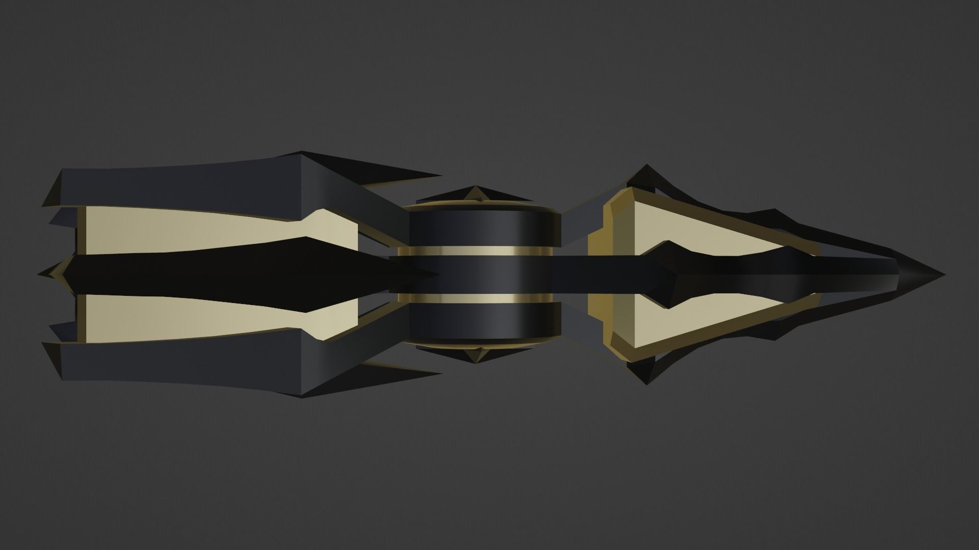 a fantasy large gold hammer  Free low-poly 3D model_10