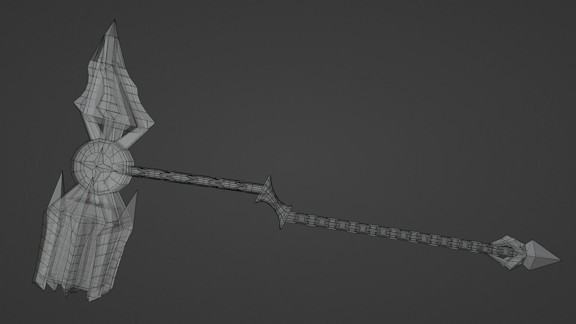 a fantasy large gold hammer  Free low-poly 3D model_4
