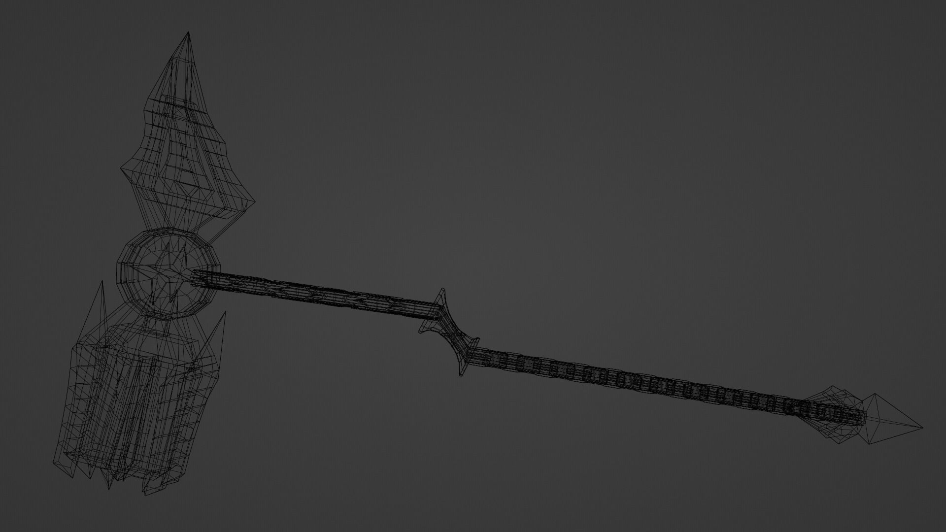 a fantasy large gold hammer  Free low-poly 3D model_6