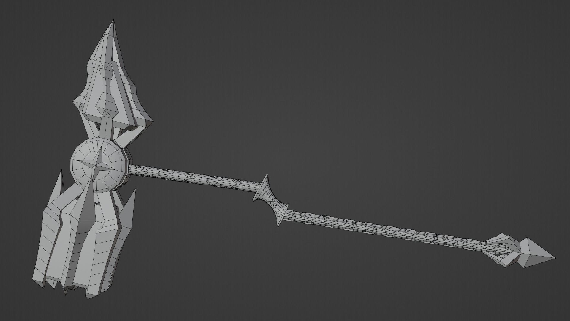 a fantasy large gold hammer  Free low-poly 3D model_3