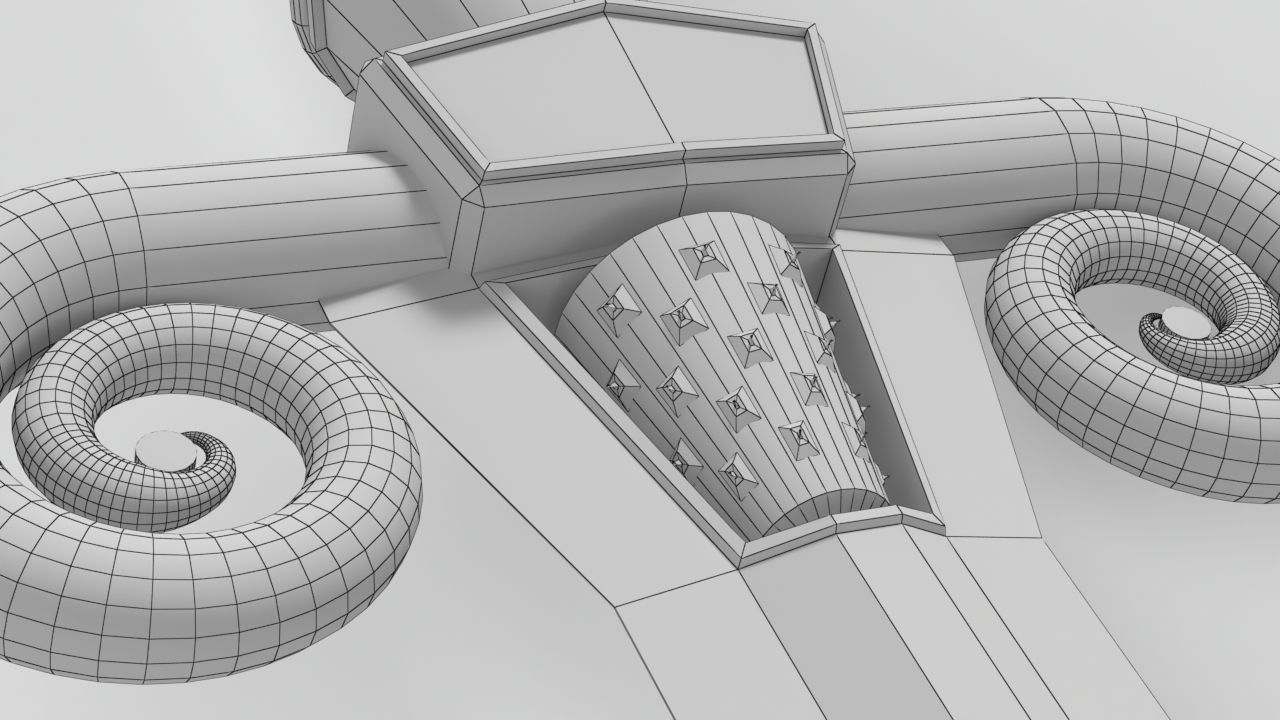 The Skull Cracker Sword Low-poly 3D model_10