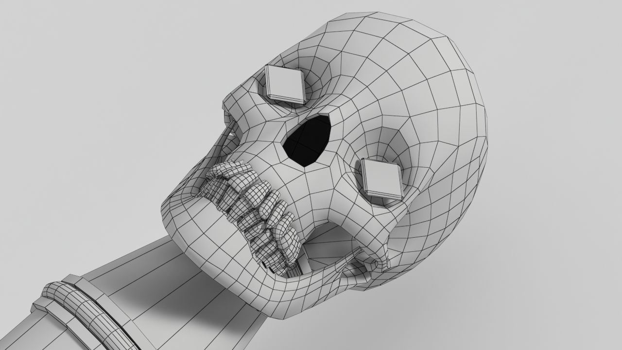 The Skull Cracker Sword Low-poly 3D model_15