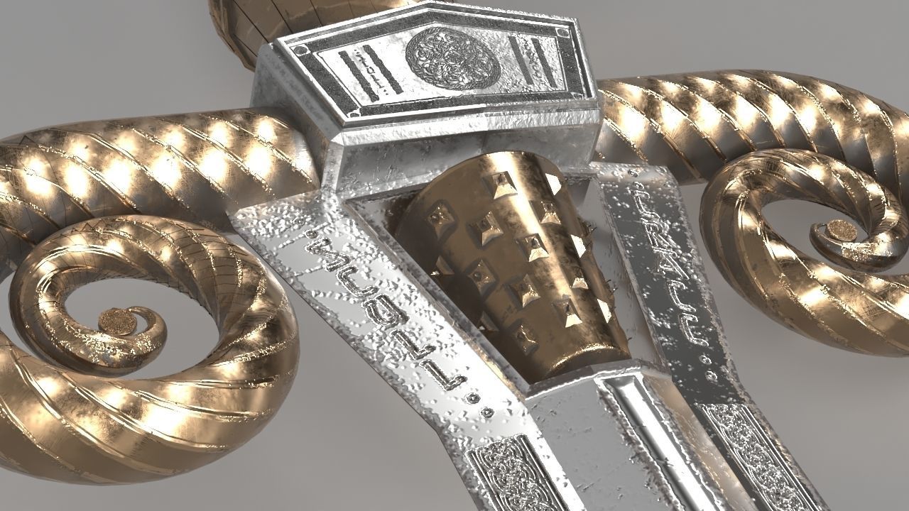 The Skull Cracker Sword Low-poly 3D model_11