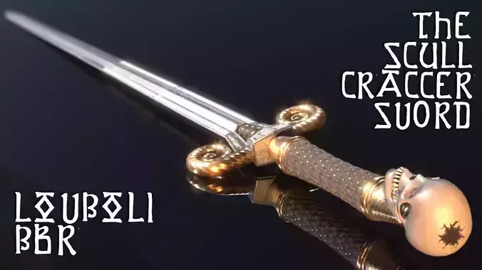 The Skull Cracker Sword Low-poly 3D model