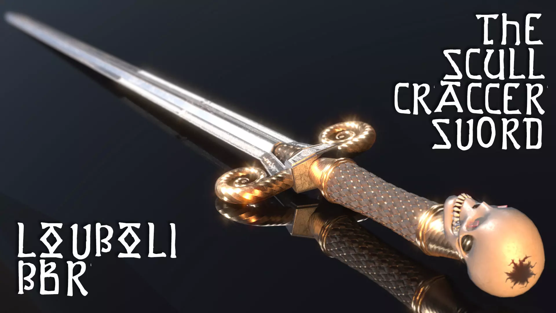 The Skull Cracker Sword Low-poly 3D model_0