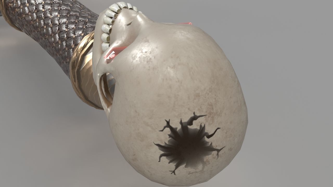 The Skull Cracker Sword Low-poly 3D model_17