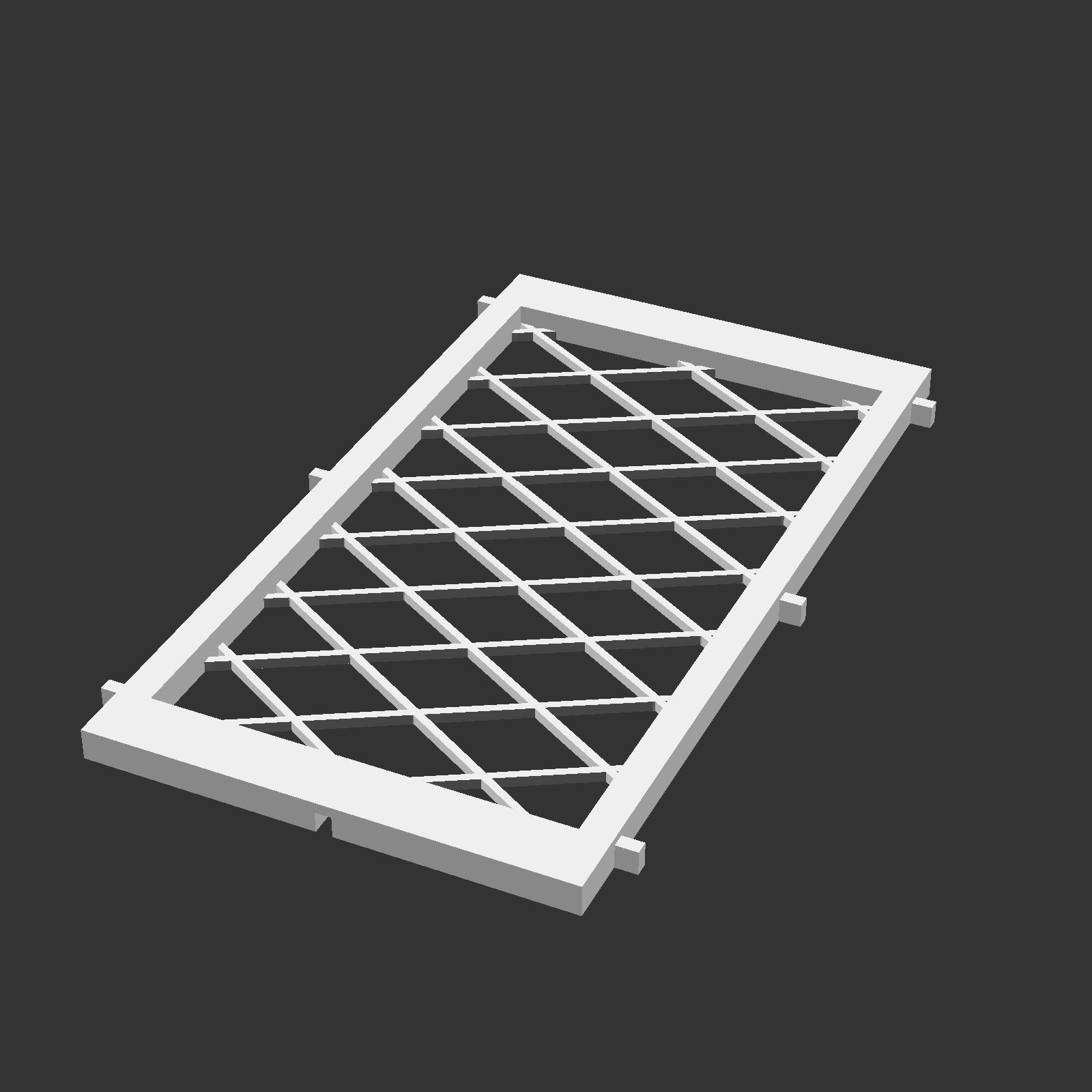 Kumiko Japanese Shoji Lantern - Hishi 3D print model_13