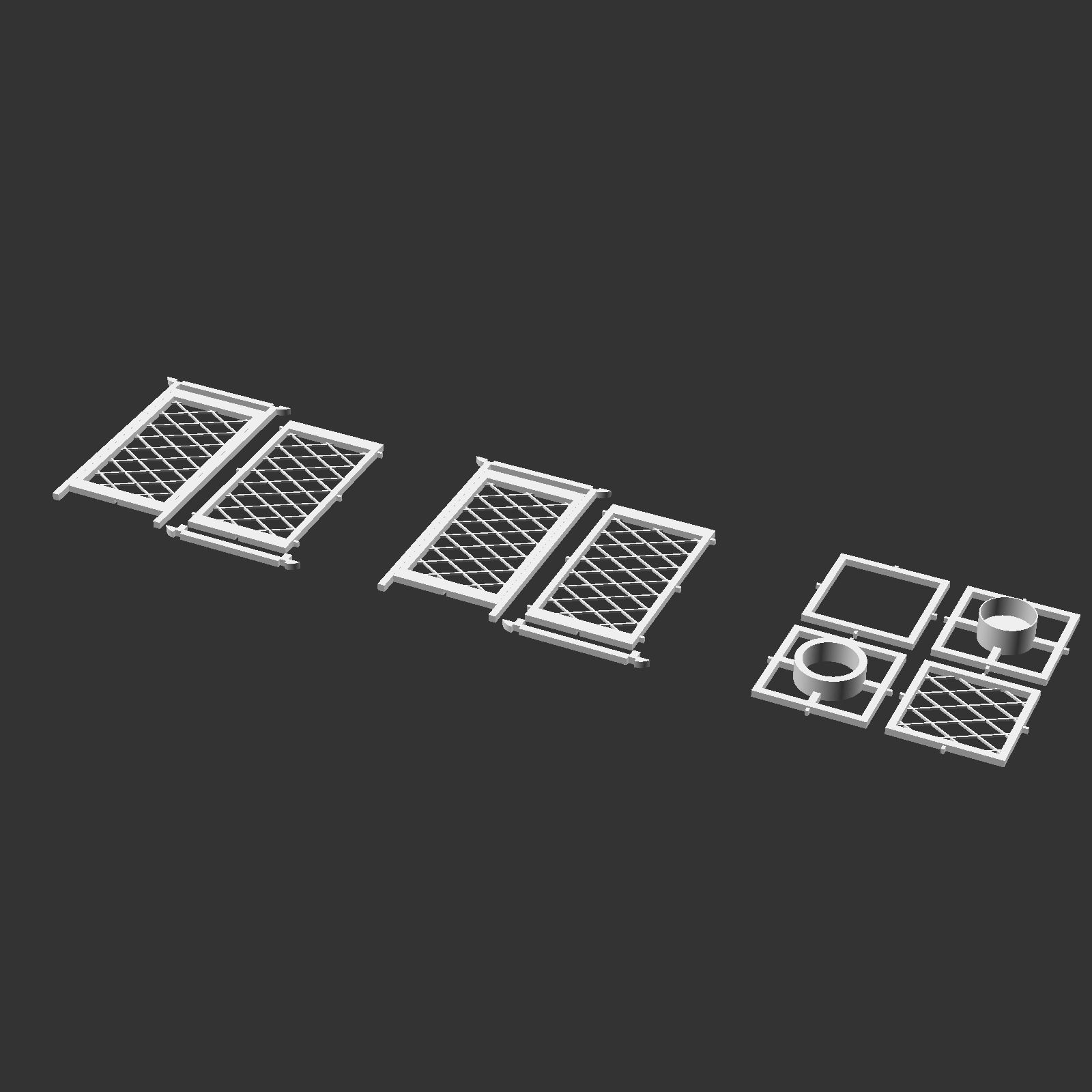 Kumiko Japanese Shoji Lantern - Hishi 3D print model_5