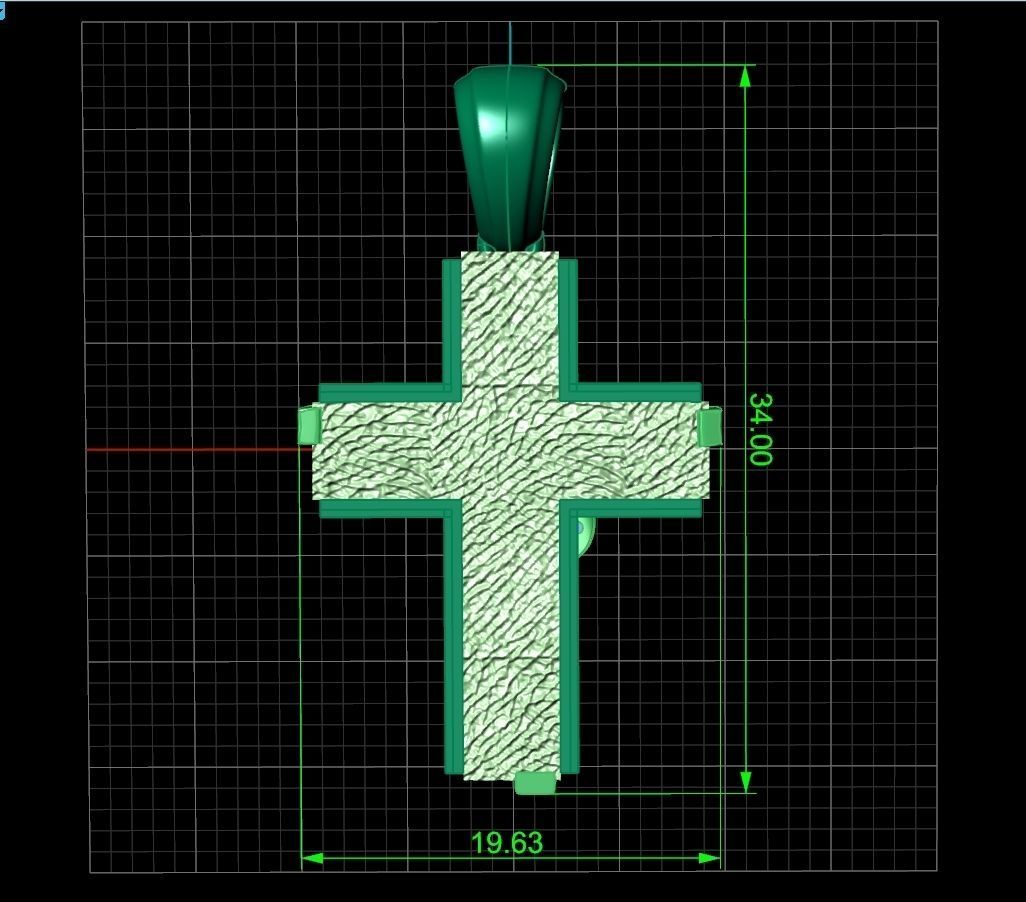 womens cross with a bow in stones 2675 3D print model_9